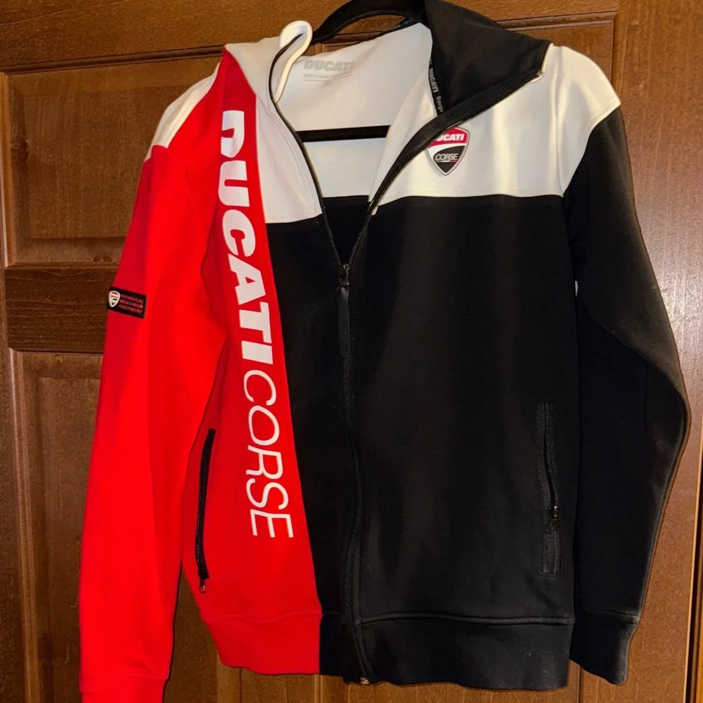 Ducati Corse Red and Black Zip-Up Hoodie - Picture 1 of 4